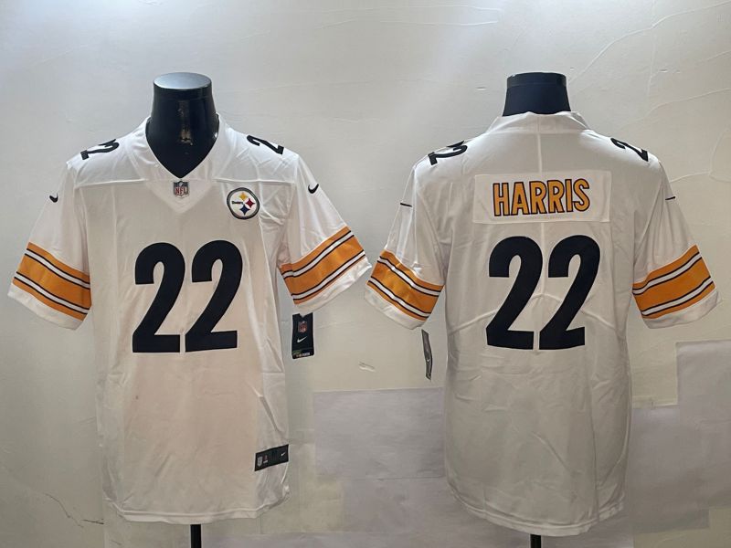Men Pittsburgh Steelers #22 Harris White Second generation 2024 Nike Limited NFL Jersey style 01042